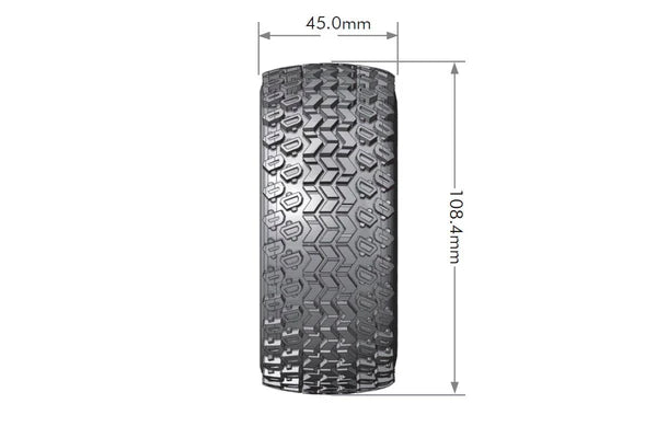 Louise SC-Hummer 1/10 Short Course Tires, Soft, Removable Hex (12mm, 14mm, 17mm) (2) - LOULT3224SB