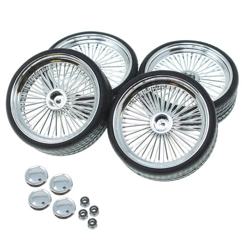 REDCAT CHROME 26” WIRE WHEEL & TIRE SET - RER19792