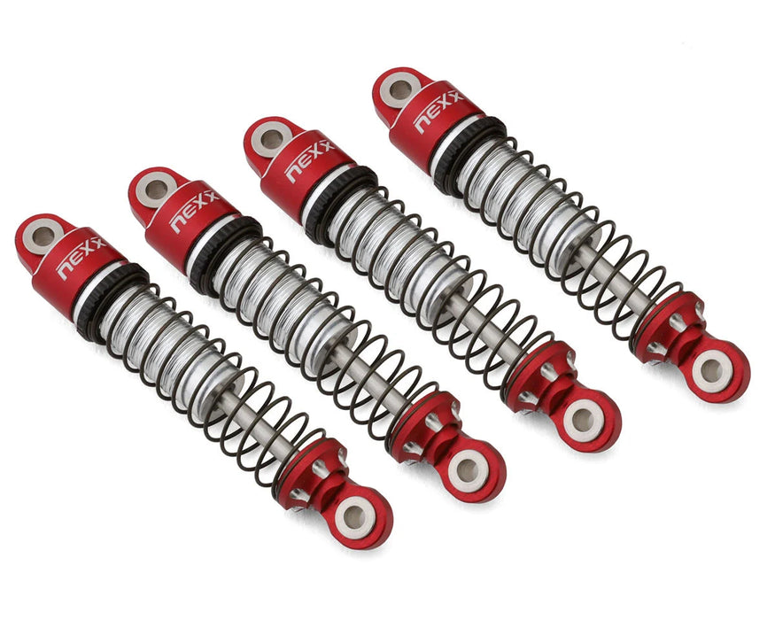 NEXX RACING Aluminum Oil-Filled Shocks for TRX4M (4pcs) (Red) - NX-401-R
