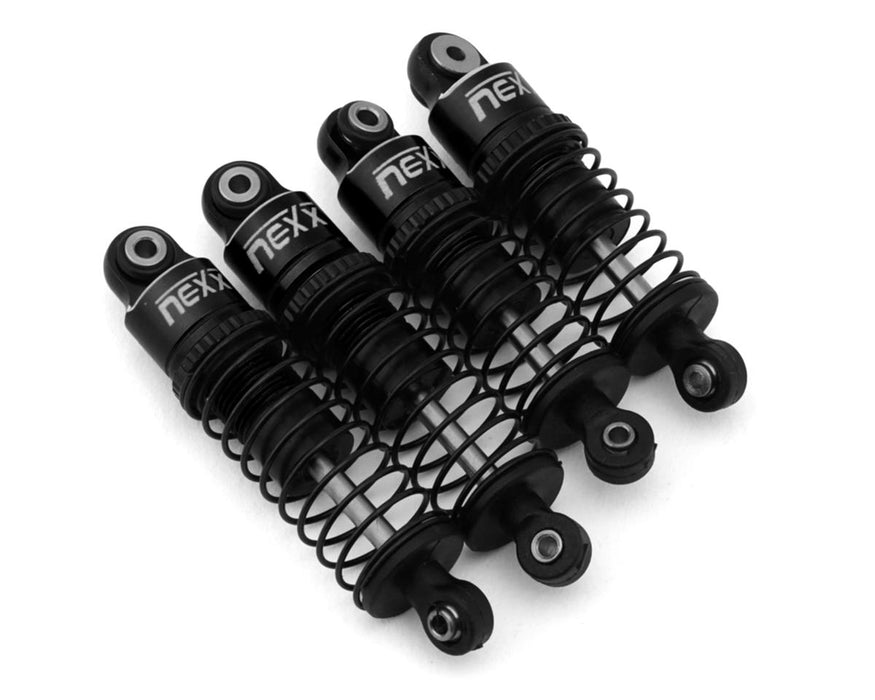 NEXX RACING Aluminum Oil-Filled Shocks for Micro-B (4pcs) (Black) - NX-456-B
