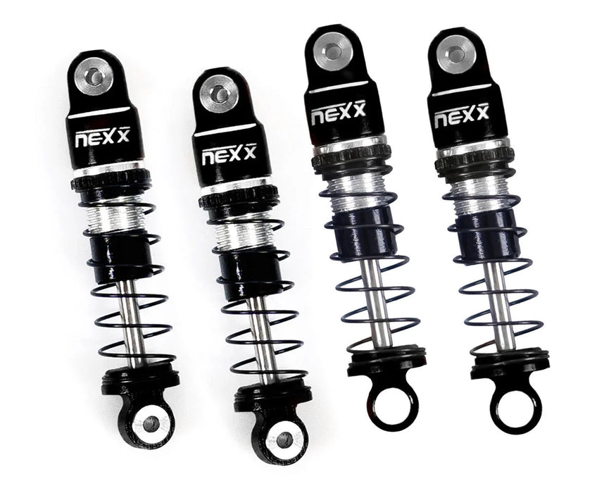 NEXX RACING Aluminum Oil-Filled Shocks for Micro-B (4pcs) (Black) - NX-456-B
