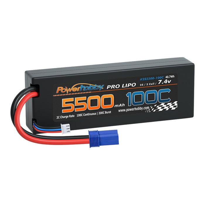 2S 7.4V 5500MAH 100C Lipo Battery w EC5 Plug - PHB2S5500MAH100CEC5