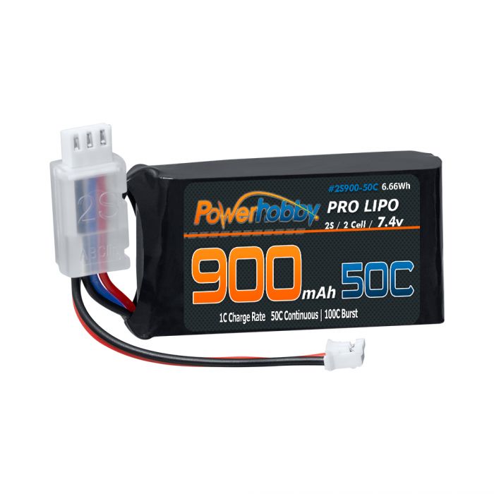 2S 900MAH 50C Upgrade Lipo Battery, for Axial SCX24 - PHBPH2S900MAH50C