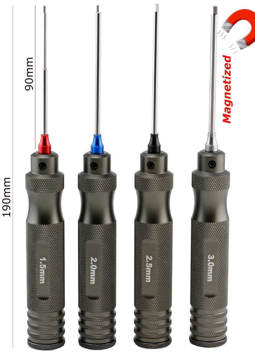 Powerhobby Pro Series Magnetized Hex Tool Set Metric 1.5, 2.0, 2.5, 3.0mm - PHBPHT008