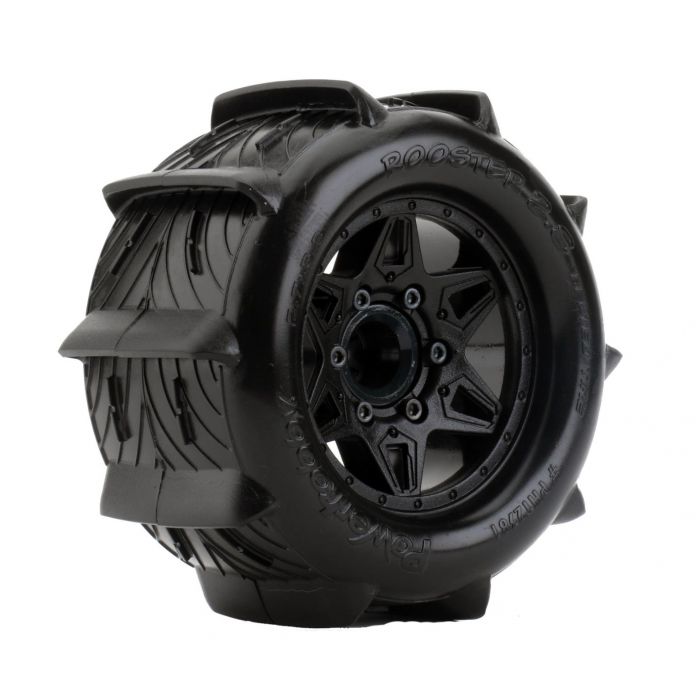 1/10 Rooster 2.8" Belted Paddle Sand/Snow Tires, Mounted, w/ 12mm, 14mm, 17mm Adapters - PHBPHT2187