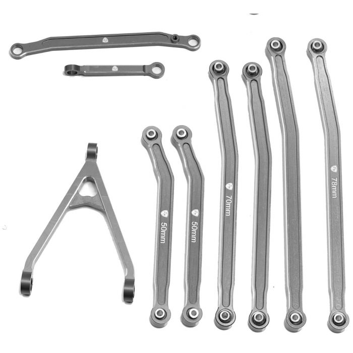 Aluminum High Clearance Chassis Links, Grey, for Axial SCX24 Jeep / Gladiator - PHBSCX24130GREY