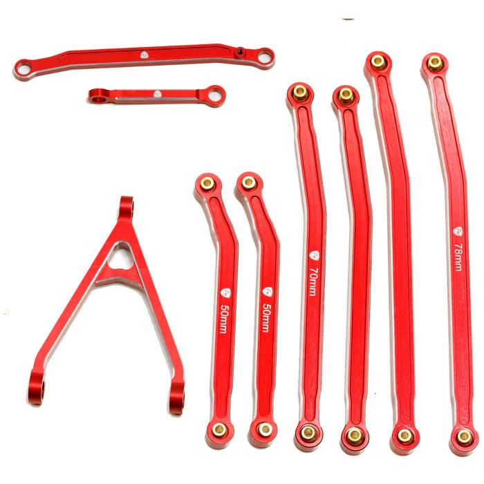Aluminum High Clearance Chassis Links, Red, for Axial SCX24 Jeep / Gladiator - PHBSCX24130RED