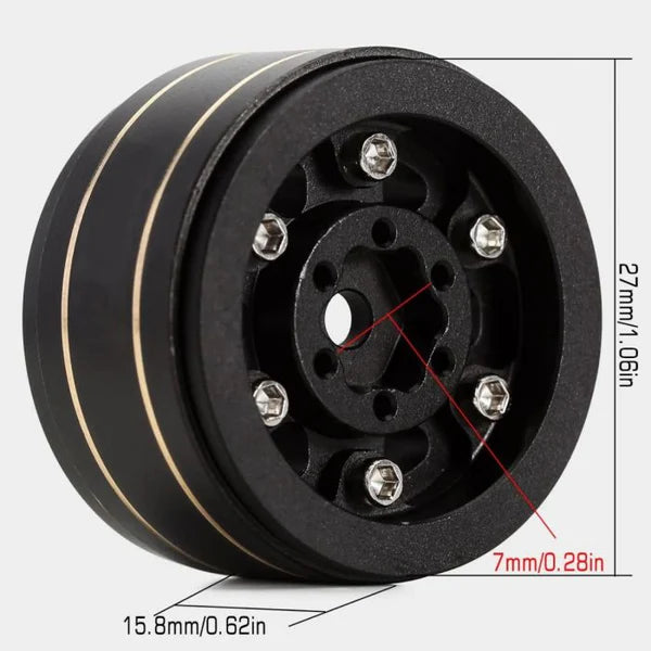 PowerHobby 1.0" Z1 Brass Beadlock Wheels (4) - PHB5324