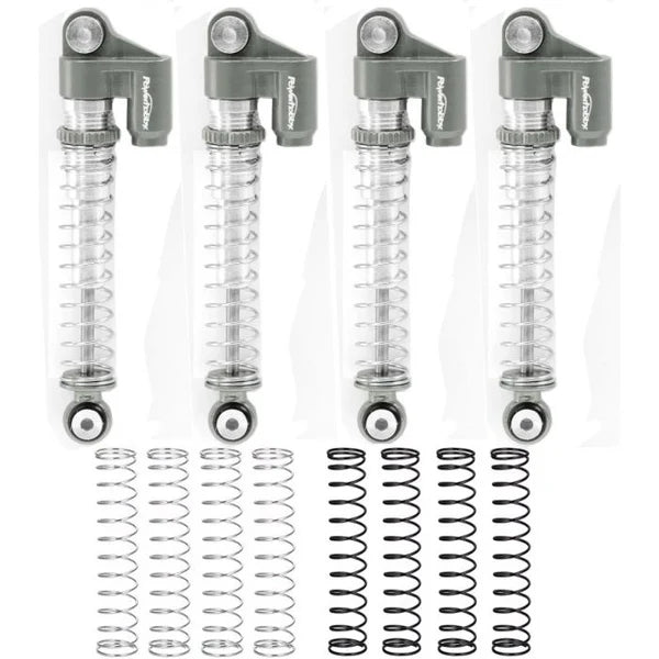 Power Hobby Aluminum Threaded Long Travel Shocks for SCX24 (48mm) (Grey) - PHSCX24021GREY
