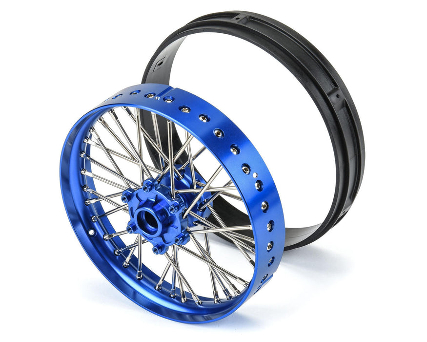 Pro-Line Pro-Spec Aluminum V2 Bead Front Wheel, Assembled (Blue): Promoto-MX - PRO283600T1