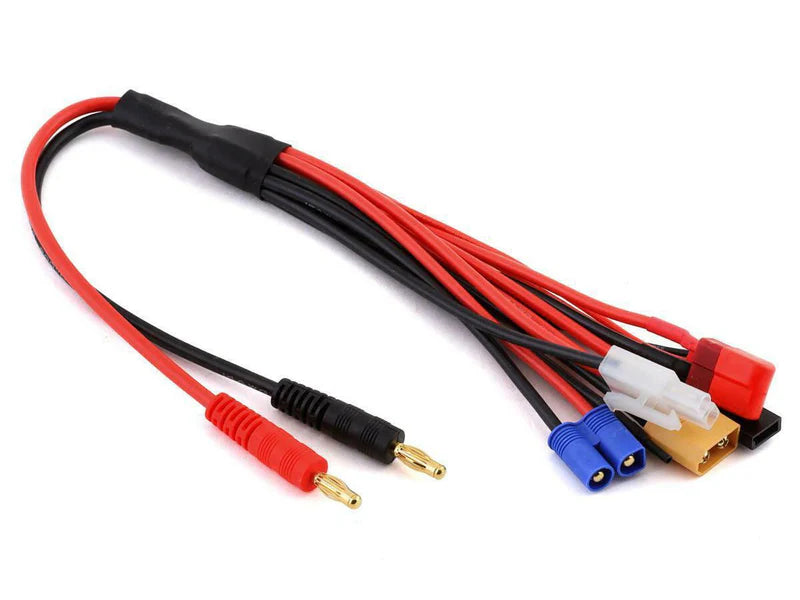 Racer's Edge 7-Function Charge Adapter to Male 4mm Bullets-300mm Wire - RCE1624