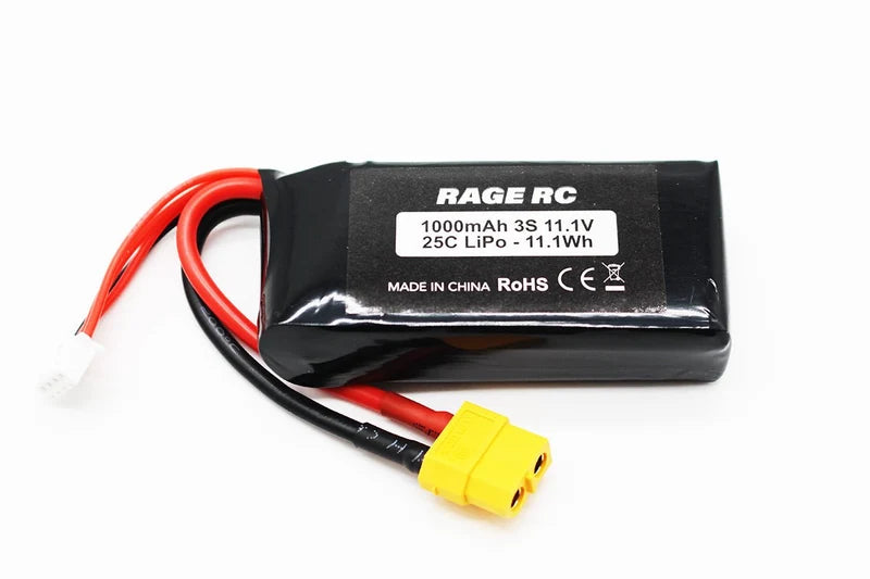 Rage RC 11.1V 3S 1000mAh LiPo Battery w/XT60 - RGRB1466