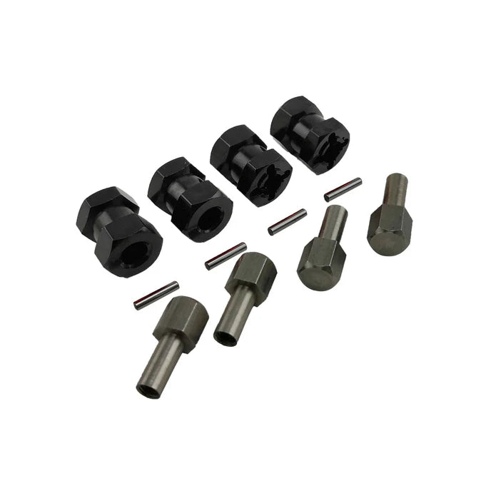 Wheel Hex Extension Adaptors, 15mm, Black - RCE1950