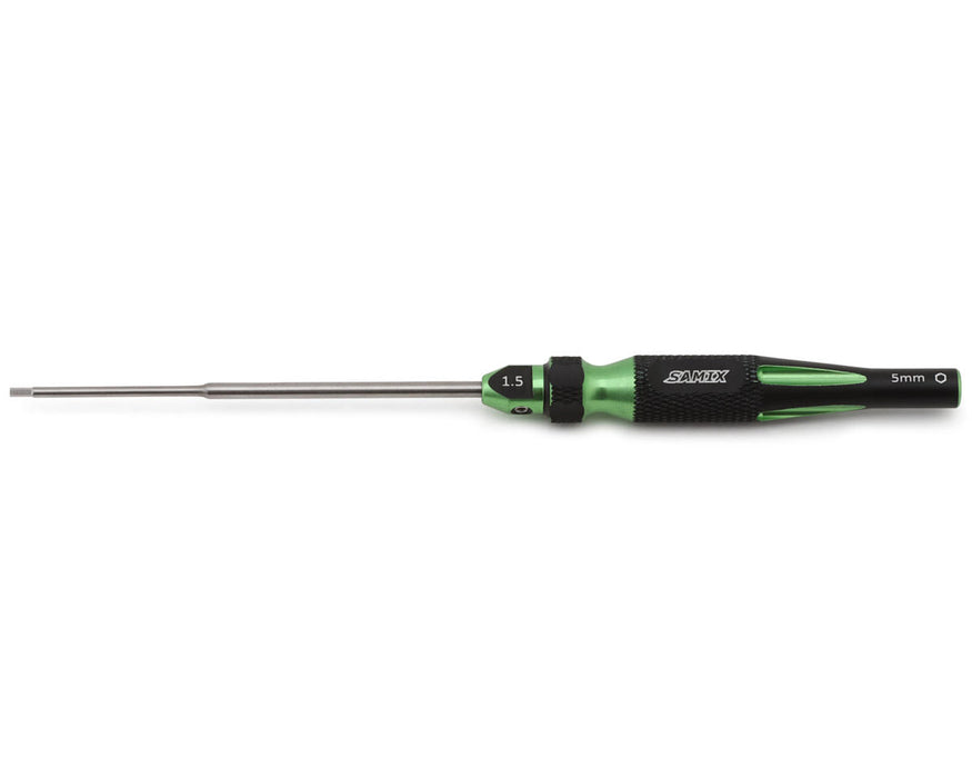 Samix TRX-4M 2-in-1 Hex Wrench/Nut Driver, 1.5mm Hex/5mm Nut (Green) - SAMTRX4M-SD15GN