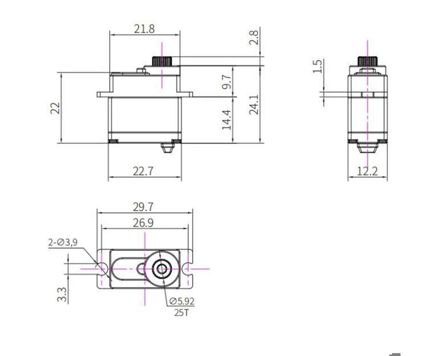 Reefs RC 55Micro Metal Gear Digital Micro Servo - REEFS171