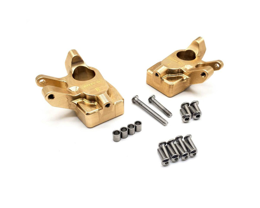 Reef's RC Brass Portal Steering Knuckles for Axial (2pcs) (Gold) - SEHREEFS175