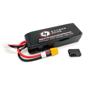 Racers Edge 5000mAh 3S 11.1V 60C Soft Pack Lipo Battery, XT60 Plug with TRX Adapter - RCELP50003S60T
