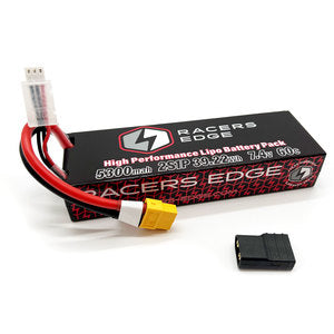 Racers Edge 5300mAh 2S 7.4V 60C Hard Case Lipo Battery, XT60 Plug with TRX Adapter - RCELP53002S60T