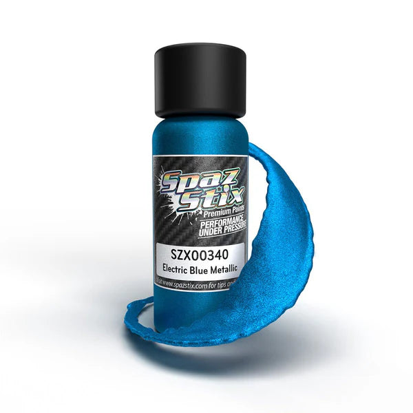 Spaz Stix Electric Blue Metallic Airbrush Ready Paint, 2oz Bottle - SZX00340