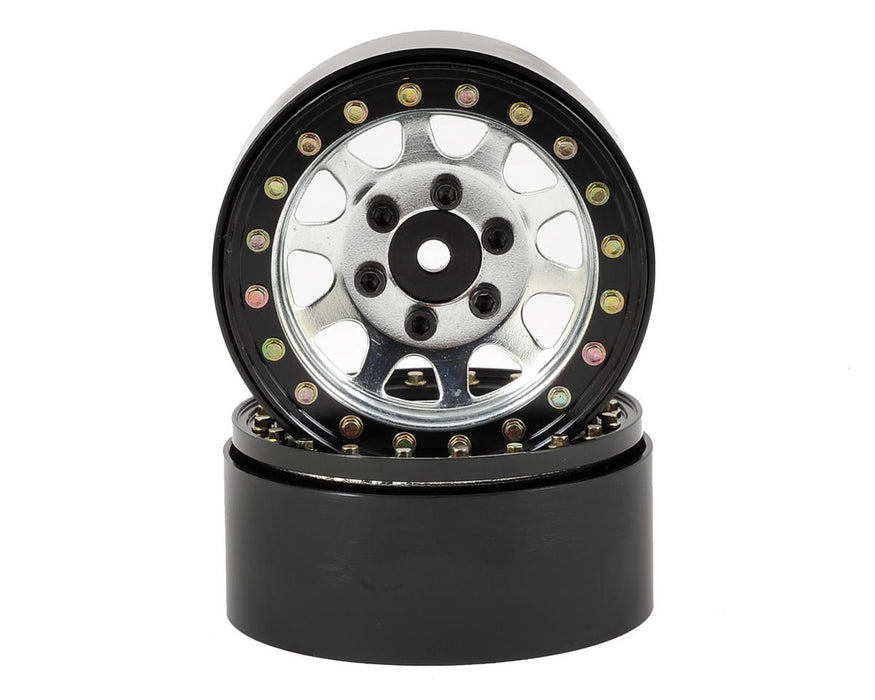 SSD RC D Hole 1.9" Steel Beadlock Crawler Wheels (Silver) (2) - SSD00006