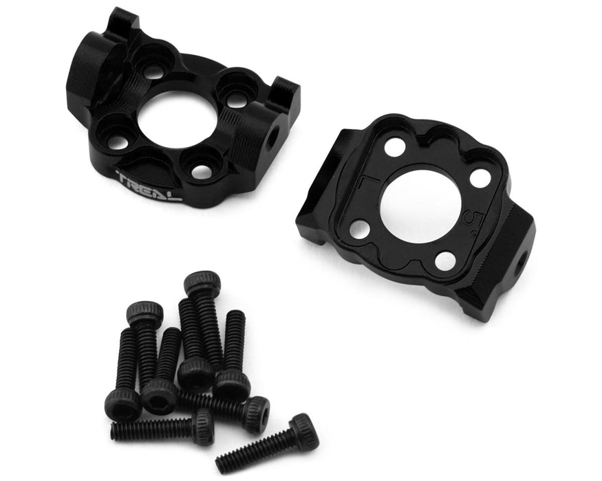 Treal Hobby Aluminum Front C Hubs Set, Mini LMT (5 Degree) (L/R) (Black) - TLHTLMT18-112