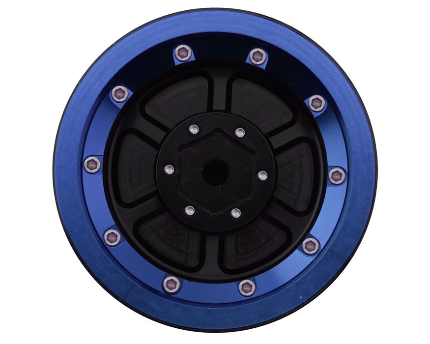 Treal Hobby Aluminum Beadlock Wheel Set, Mini LMT (4) (Black/Blue) - TLHTLMT18-53