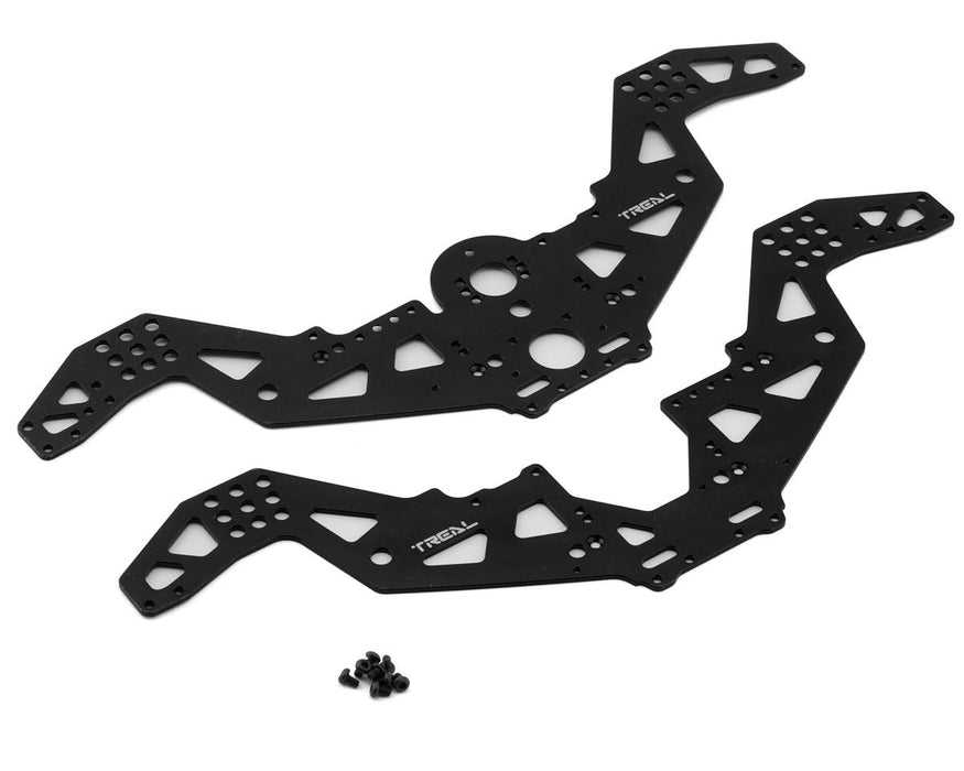 Treal Hobby Aluminum Chassis Frame Side Plates, Mini LMT (2pcs) (Black) - TLHTLMT18-90