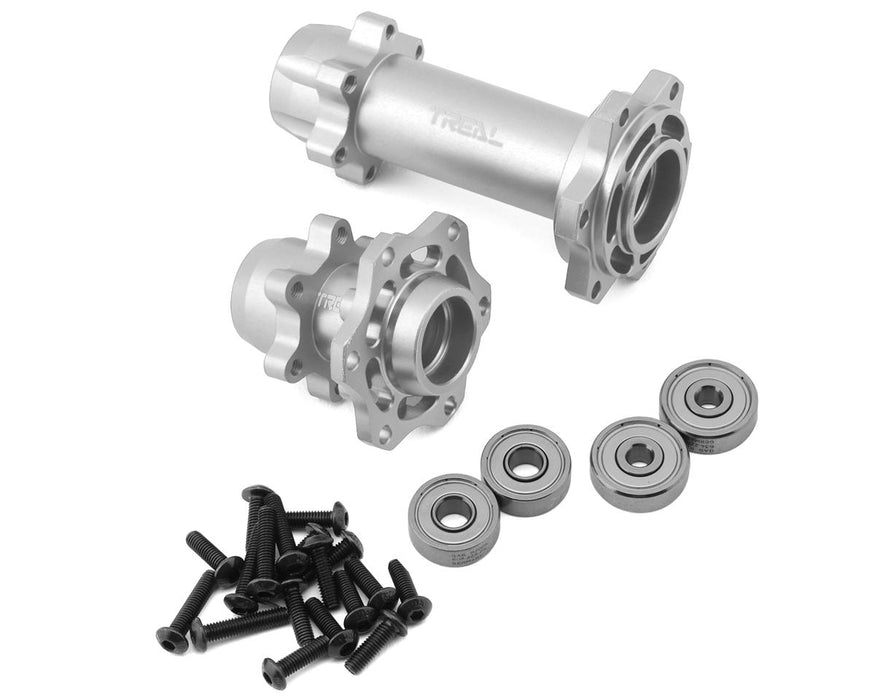 Treal Hobby Promoto CNC Aluminum Front & Rear Hub Set (Silver) - TLHTPROMOTOMX-06