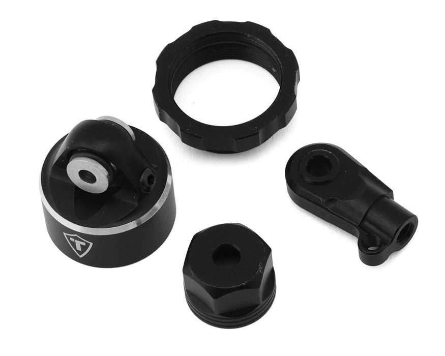 Treal Hobby Losi Promoto MX CNC Aluminum Shock Cap With Bottom Retainer Set (Black) - TLHTPROMOTOMX-98