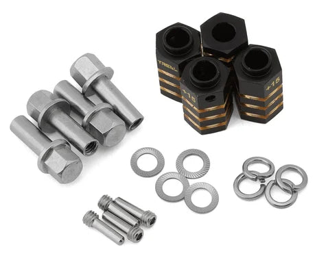 Treal Hobby Brass Extended Hex Hubs for Traxxas TRX-4 (Black) (4) (+15mm) - TLHTTRX4-21