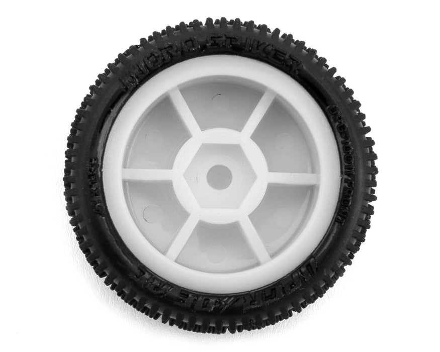 Upgrade RC Micro Spiker Pre-Mounted Front & Rear Carpet Tires, Losi Micro B (White) - UPG-10011