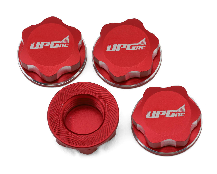 UpGrade RC Aluminum 17mm Serrated Wheel Nuts (4pcs) (Red) - UPG-11009