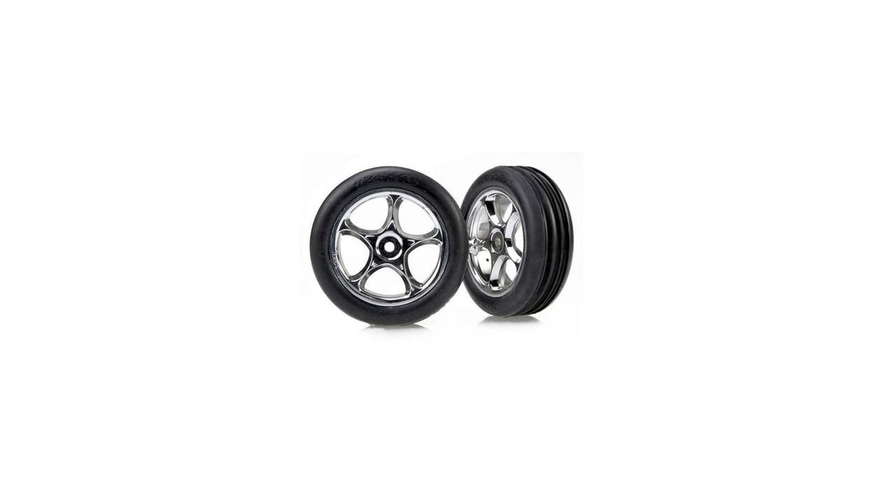 Traxxas Tracer Front 2.2" Chrome Wheels with Alias Tires - 2471R