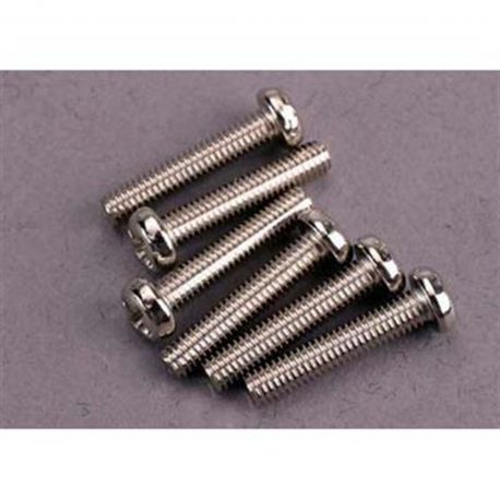 Traxxas screws, 3 x 15mm, Roundhead (6) - 2563