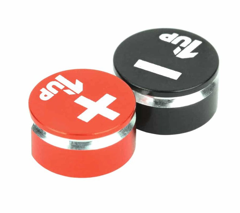 1UP Racing LowPro Bullet Plug Grips - Black/Red - 1UP190430