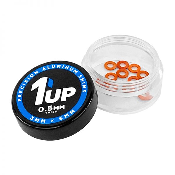 1UP Racing 3x6x0.5mm Precision Aluminum Shims, Orange, (12 pcs) 1UP80352