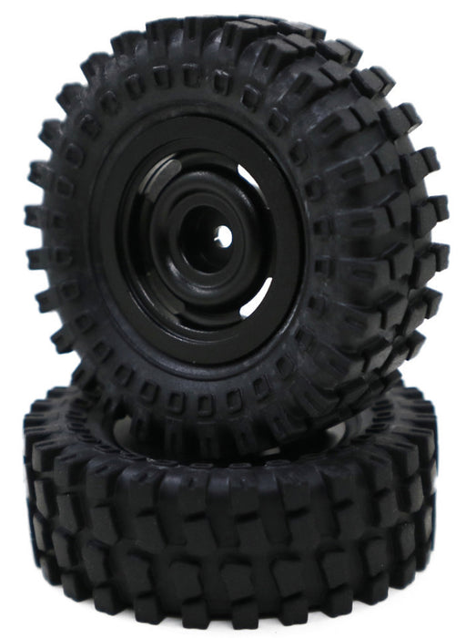 Panda Hobby Tires and Aluminum Alloy Wheels 60mm OD (1 Pair) Black - PHTOPC636046ACBL