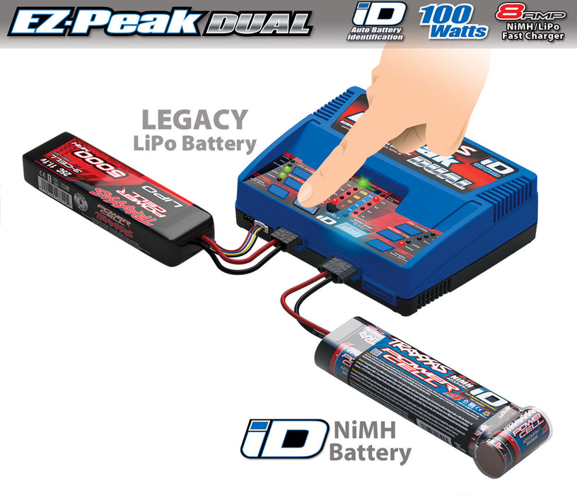 Traxxas EZ-Peak Dual 8amp 100W LiPo/NiMH Charger w/ iD - 2972
