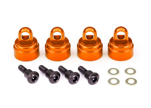 Traxxas 1/10 Aluminum Shock Caps (Orange) - 3767T