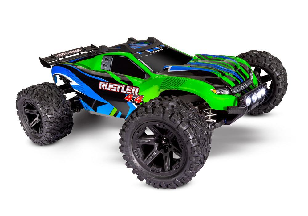 Traxxas Rustler RTR 4X4 Stadium Truck w/ Lights & Battery & Charger (Green)