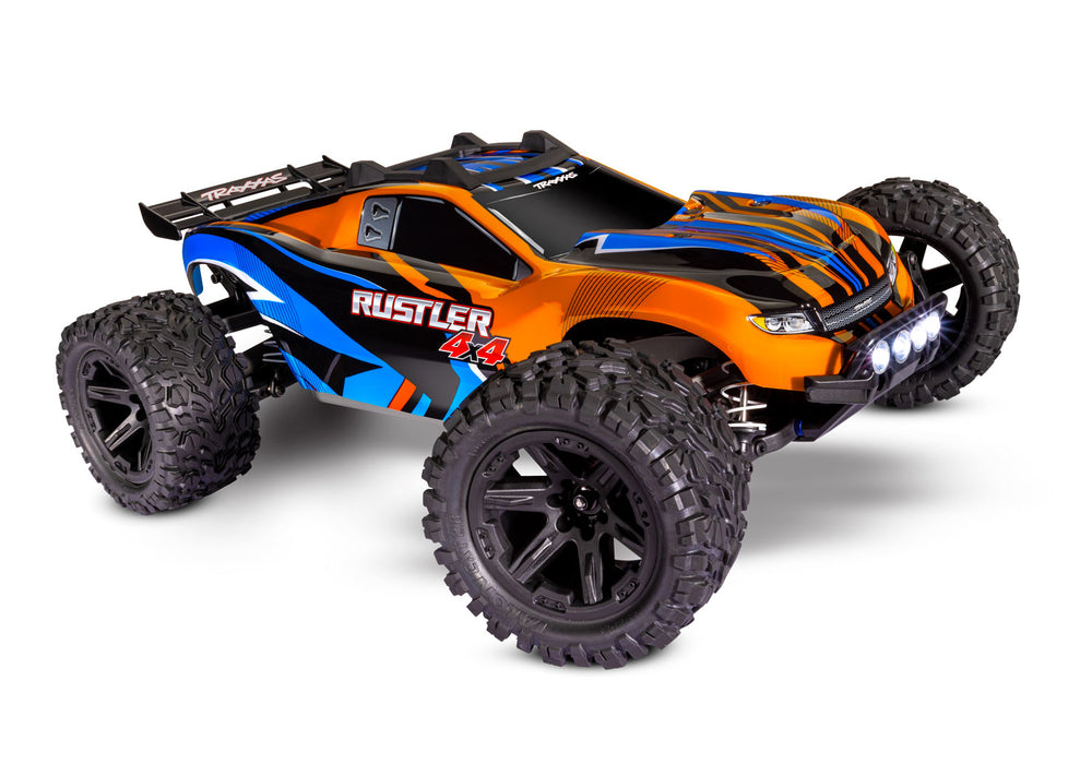 Traxxas Rustler RTR 4X4 Stadium Truck w/ Lights & Battery & Charger (Orange)