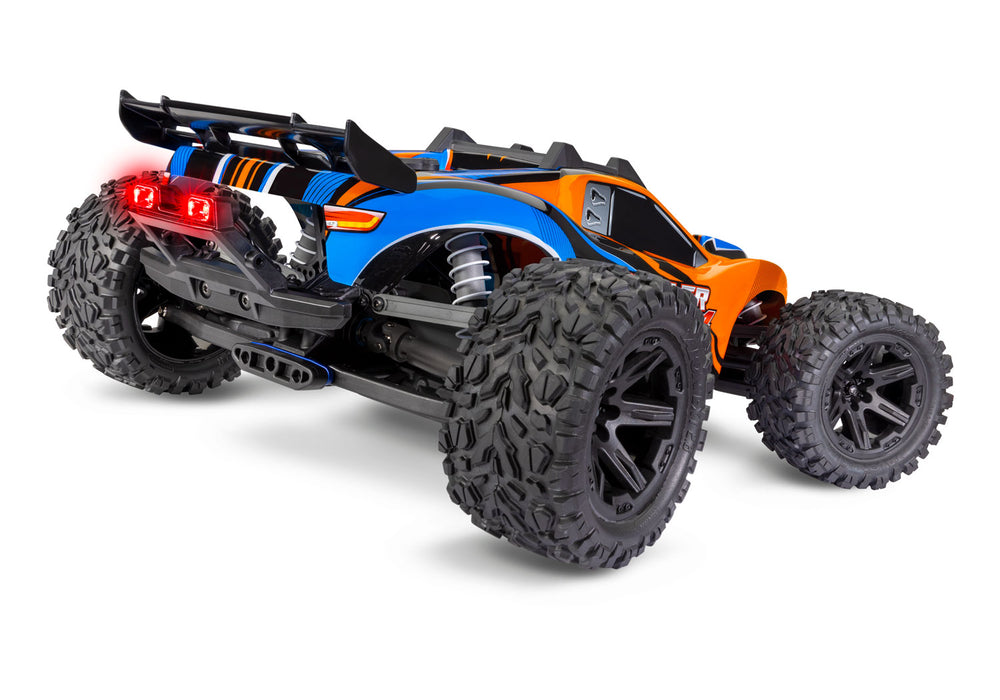 Traxxas Rustler RTR 4X4 Stadium Truck w/ Lights & Battery & Charger (Orange)