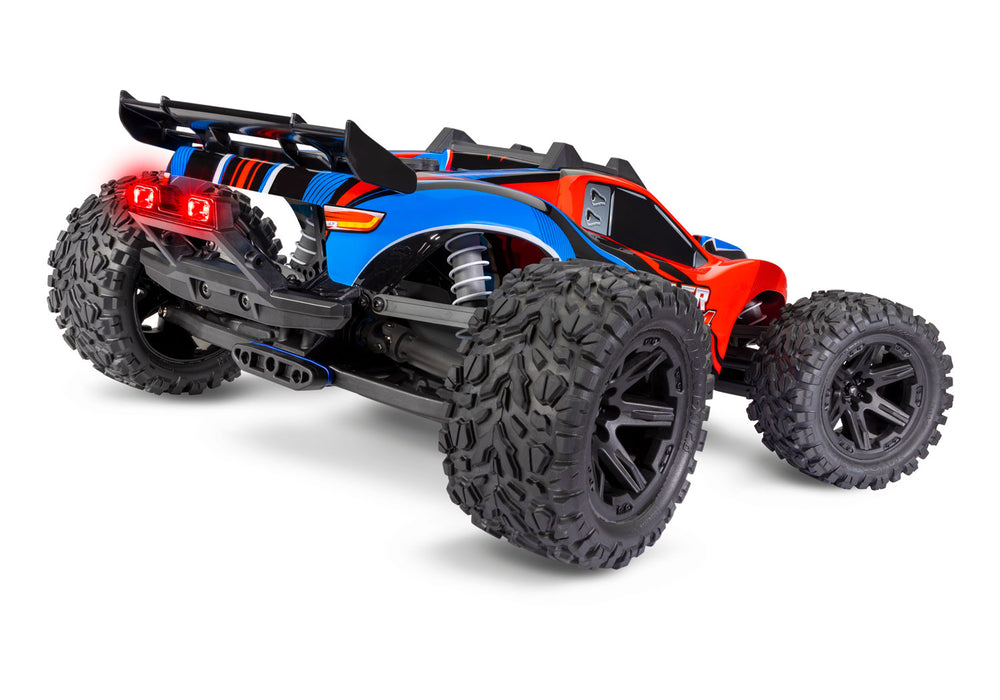 Traxxas Rustler RTR 4X4 Stadium Truck w/ Lights & Battery & Charger (Red) - TRA67064-61-RED