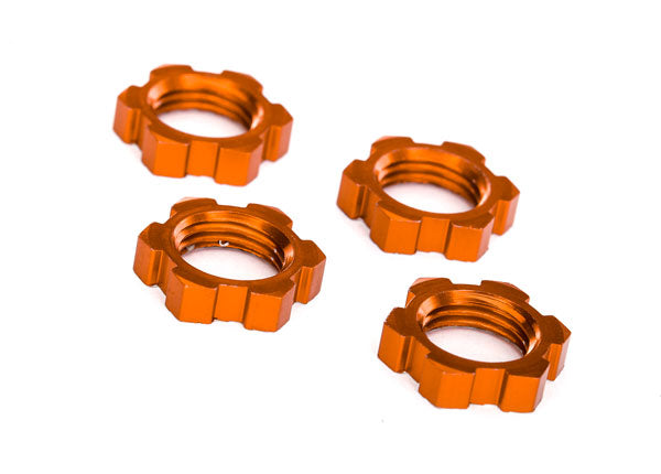 Traxxas 17mm Splined & Serrated Wheel Nuts Orange-Anodized (4) - 7758T