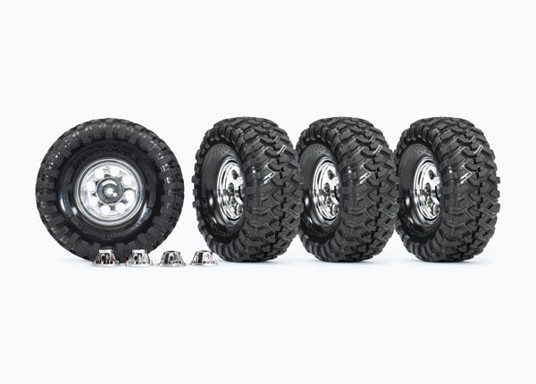 Traxxas Assembled Glued Tires and 1.9" Classic Chrome Wheels - 8183X