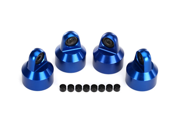 Traxxas Blue-Anodized Aluminum GTX Shock Caps with Spacers - 7764A