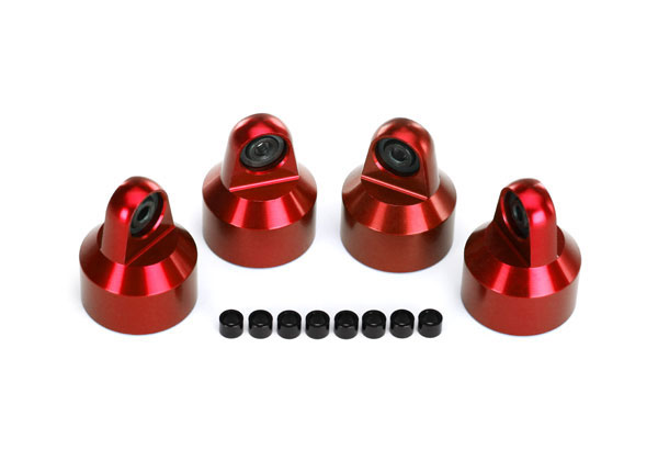 Traxxas Red-Anodized Aluminum GTX Shock Caps w Spacers - 7764R