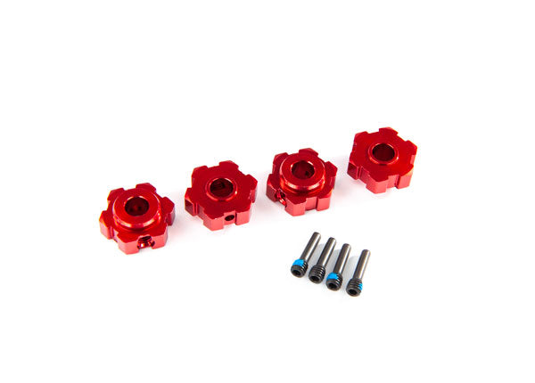 Traxxas Red-Anodized Aluminum Hex Wheel Hubs (4) - 8956R