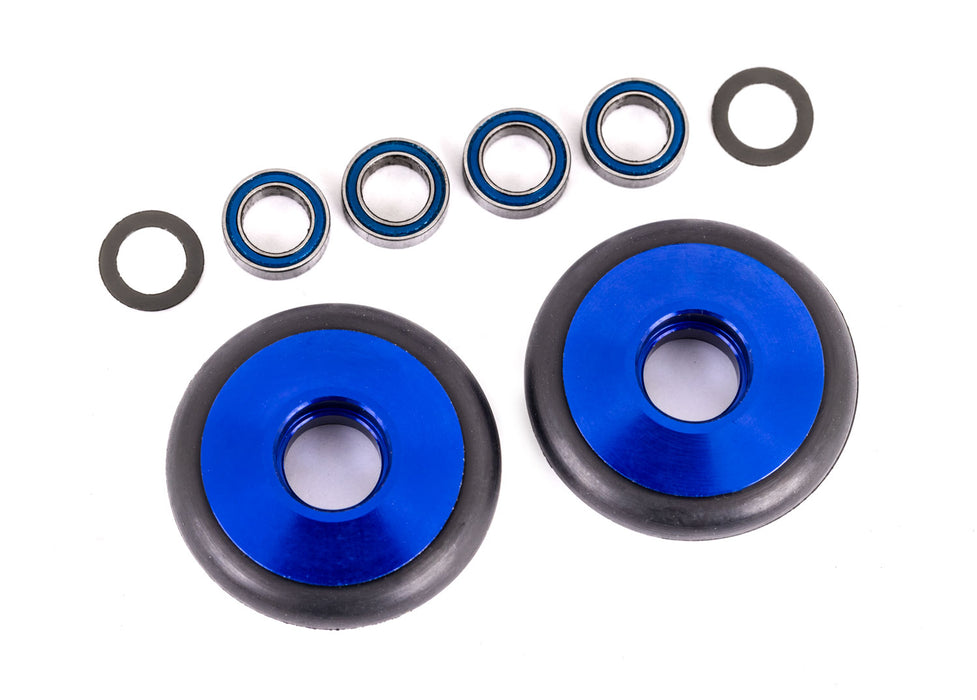 Traxxas Blue Aluminum Wheelie Bar Wheels - 9461X