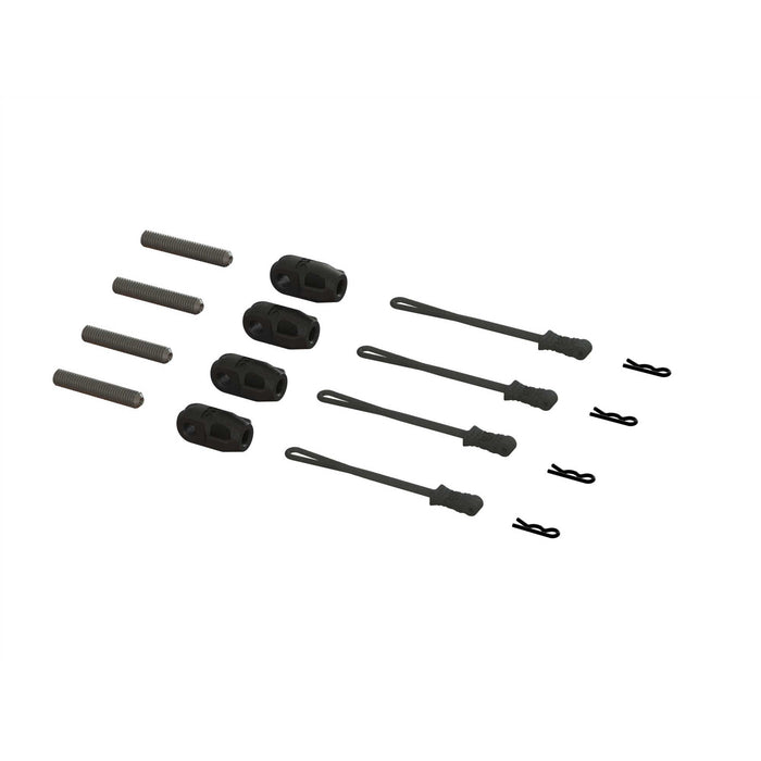 Arrma Brace Rod Ends with Pins And Retainers (4) - ARA320477